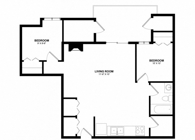2x1 Large floor plan