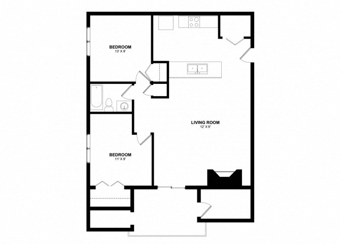 2x1 Medium floor plan