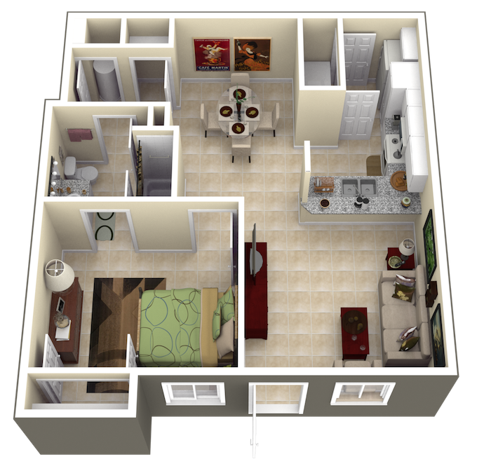 1x1 1 bedroom 1 bathroom hollywood, fl apartment