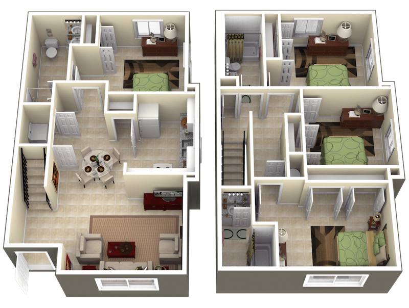 4x3 4 bedroom 3 bathroom hollywood, fl apartment