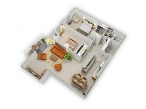 2 Bedroom 1 Bathroom Alcove