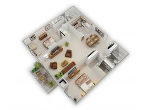 2 Bedroom 2 Bathroom Split