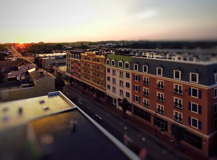 birds eye view of downtown West Chester, PA