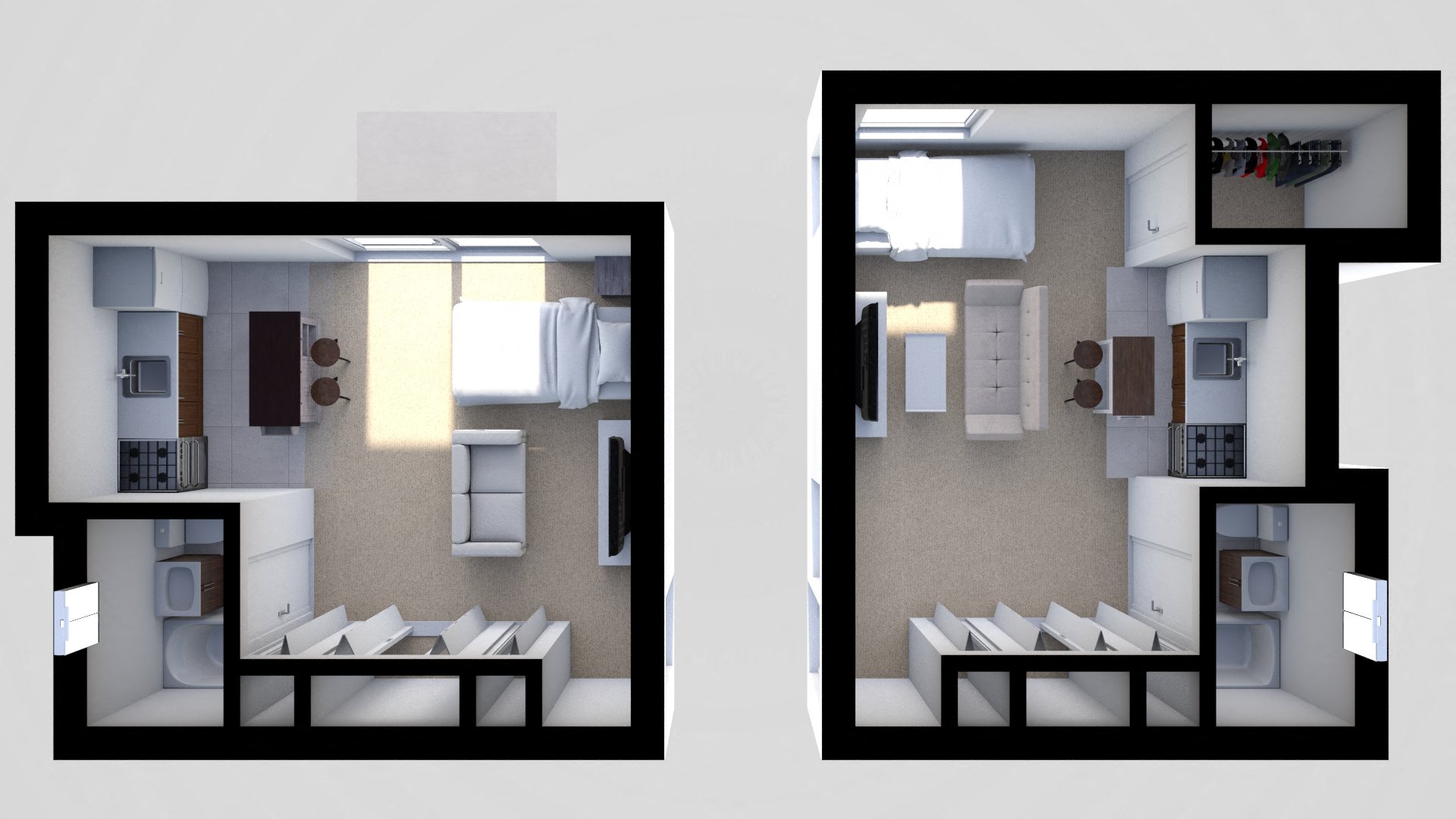 Studio Floor Plan at Mansfield Woods Apartments, Maryland