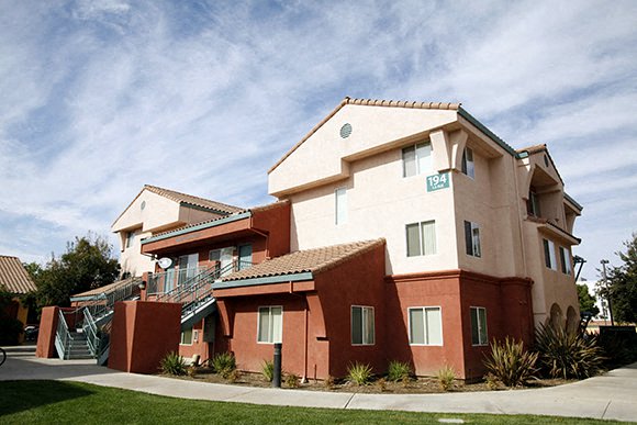 Exterior buildings and blue sky at The Colleges at La Rue