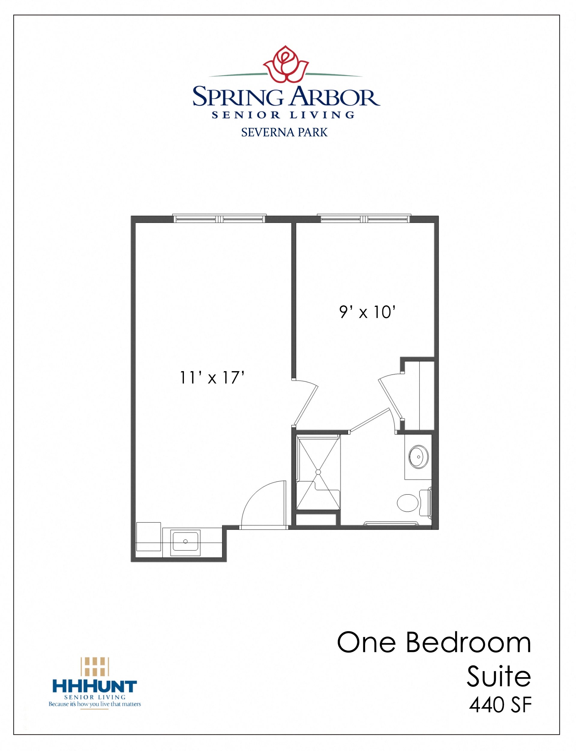1Bedroom Assisted Living Starting from 440 Square-Foot 1Bedroom Assisted Living at Spring Arbor of Severna Park, Severna Park, MD, 21146
