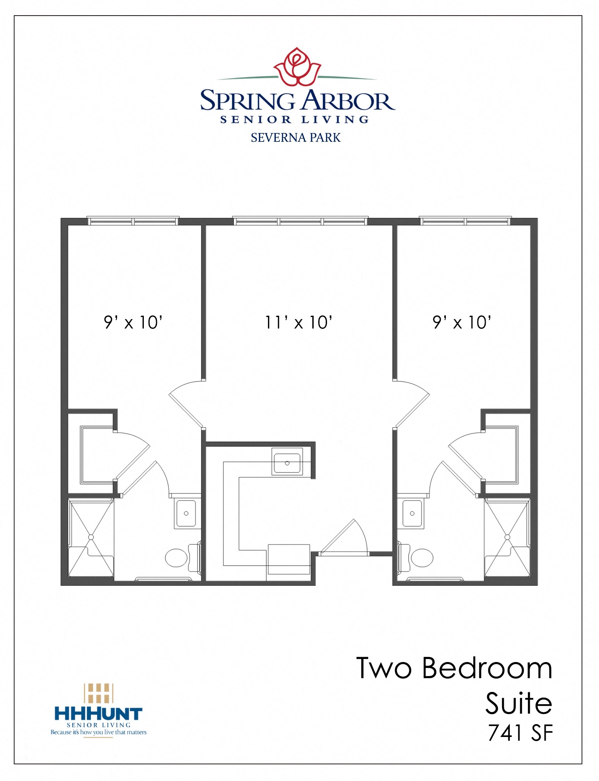 2 Bedroom Assisted Living 741 Square-Foot 2 Bedroom Assisted Living at Spring Arbor of Severna Park, Severna Park