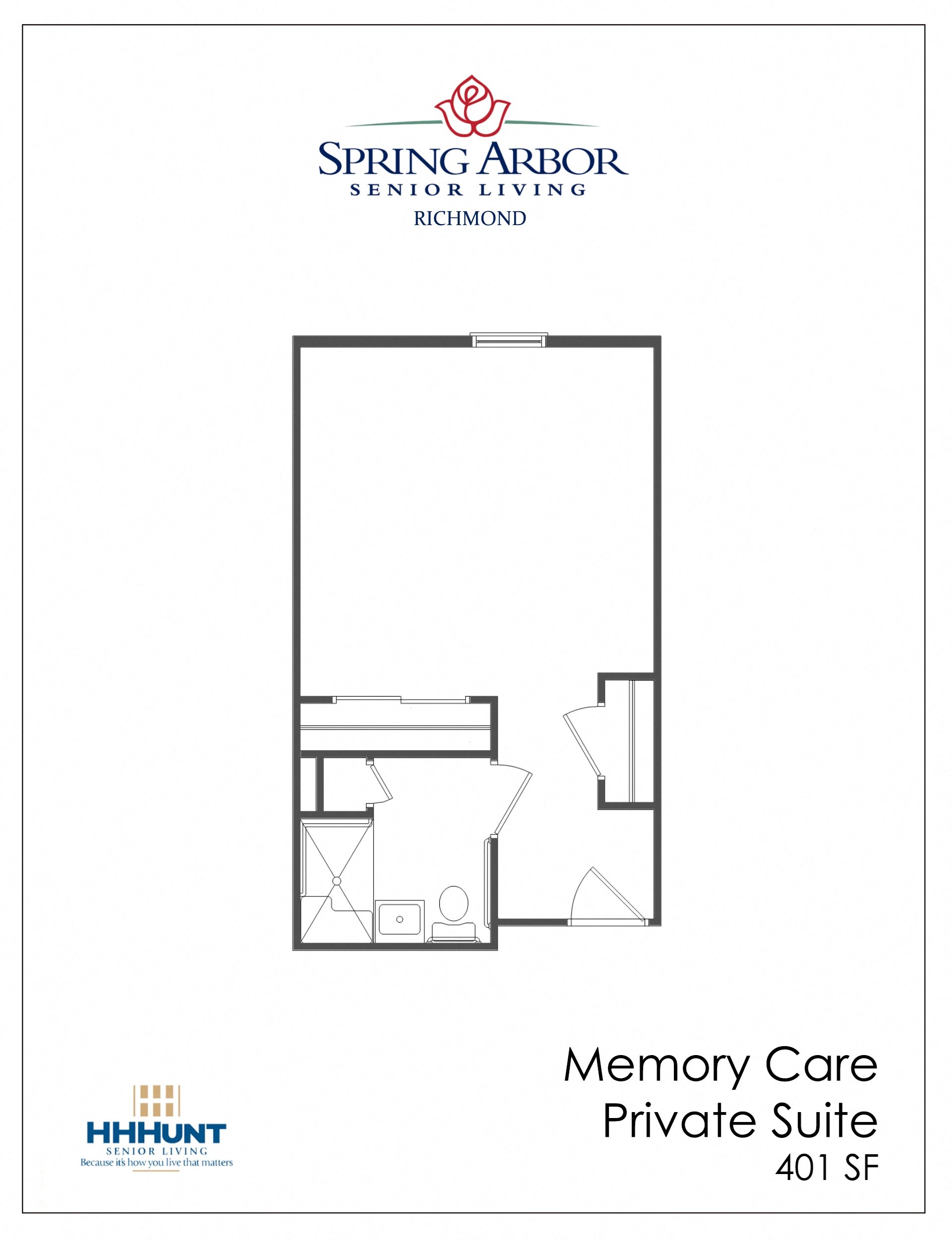 Private Suite - Memory Care 401 Square-Foot Private Suite Memory Care at Spring Arbor of Richmond, Henrico, 23233-3600