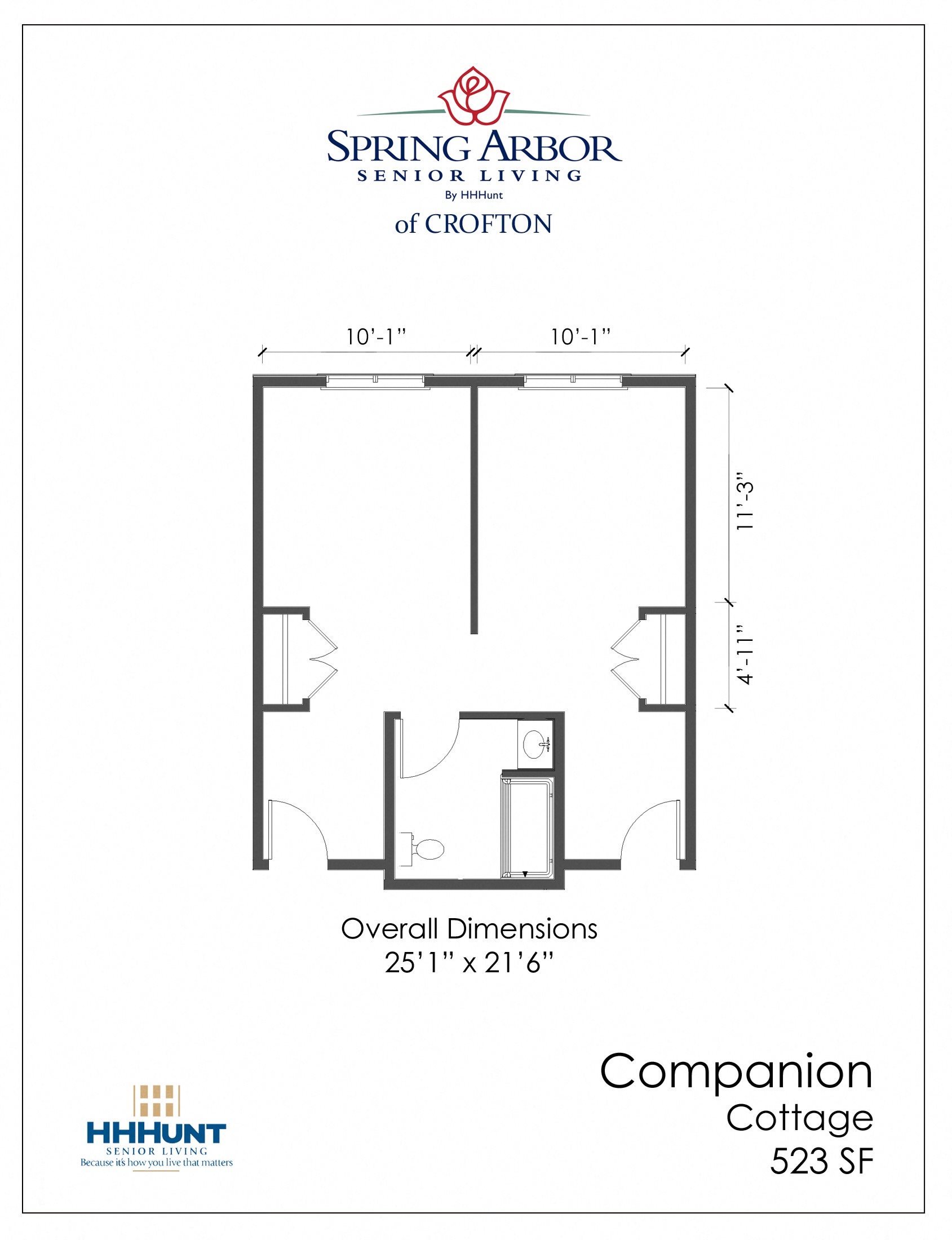 Companion Cottage 523 523 Square-Foot Companion Cottage at Spring Arbor of Crofton, Maryland, 21114