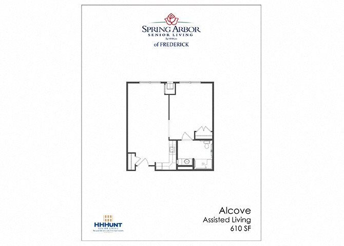 Alcove Assisted Living 610 Square-Footage Alcove Assisted Living Floor Plan at Spring Arbor of Frederick in Frederick, MD