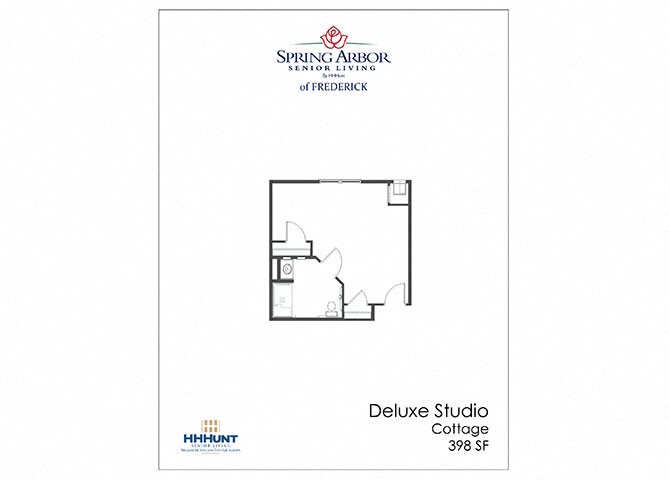 Deluxe Studio - Cottage 398 Square-Foot Deluxe Studio Cottage Floor Plan at Spring Arbor of Frederick in Frederick, MD