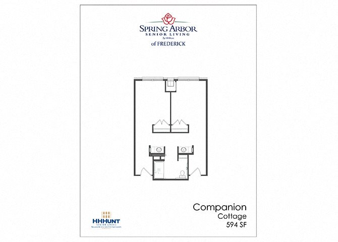 Cottage Companion 594 Square-Foot Cottage Companion Floor Plan at Spring Arbor of Frederick in Frederick, MD