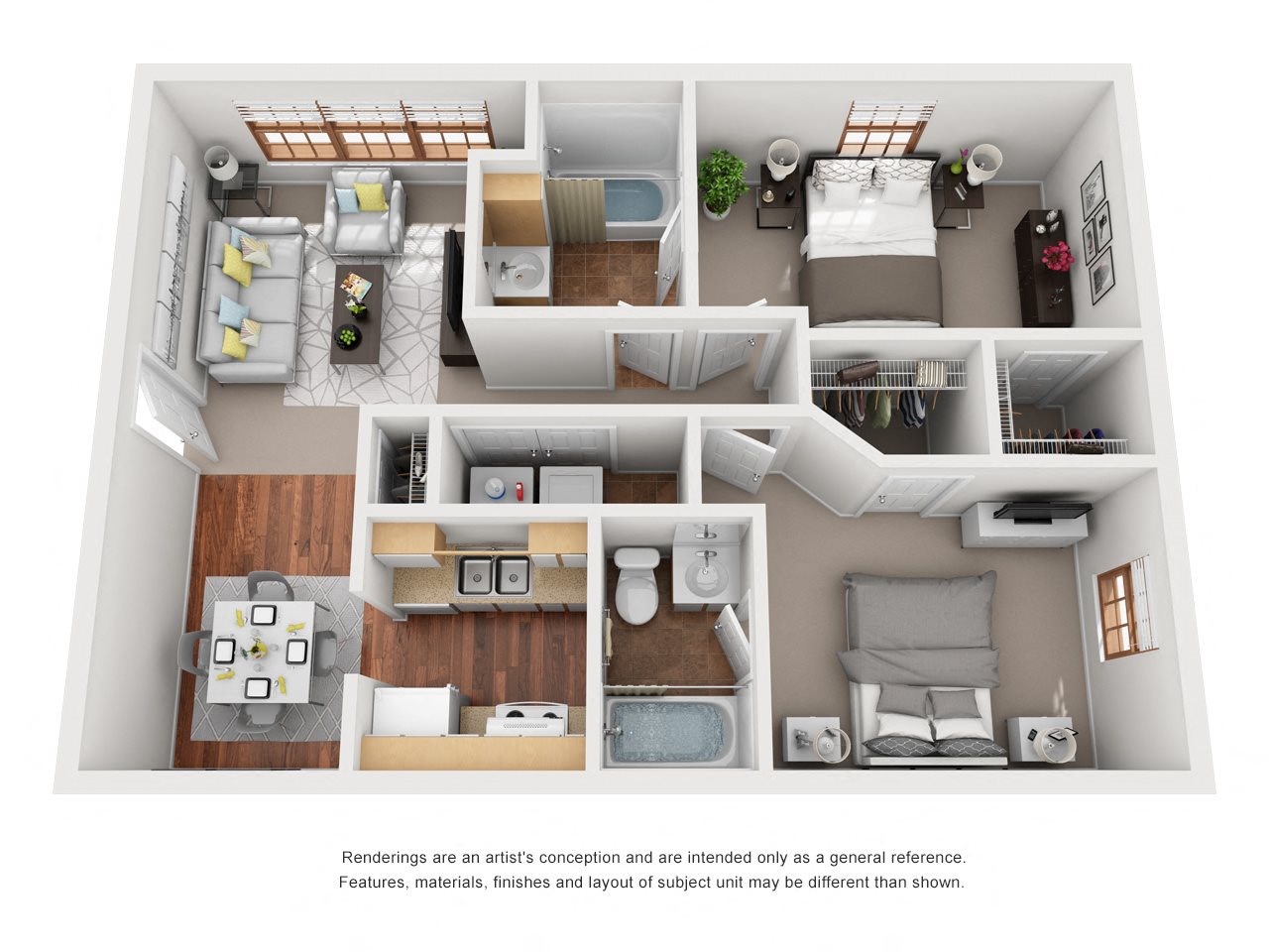 Floor Plans of Chapel Walk Apartments in Greensboro, NC