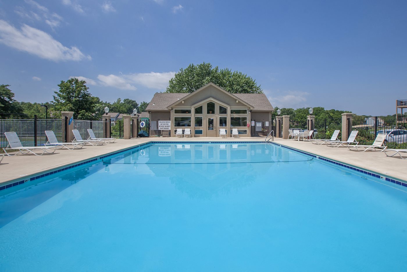 Community Clubhouse With Swimming Pool at Millcreek Woods Apartments, Kansas