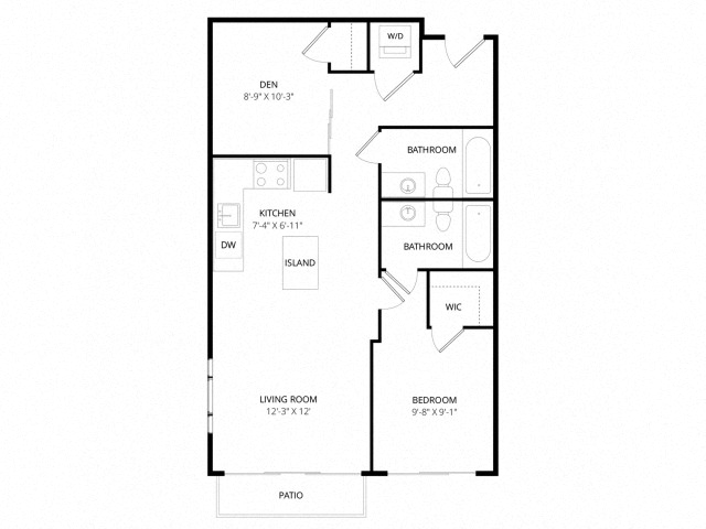 Uptown 3 with Den floor plan