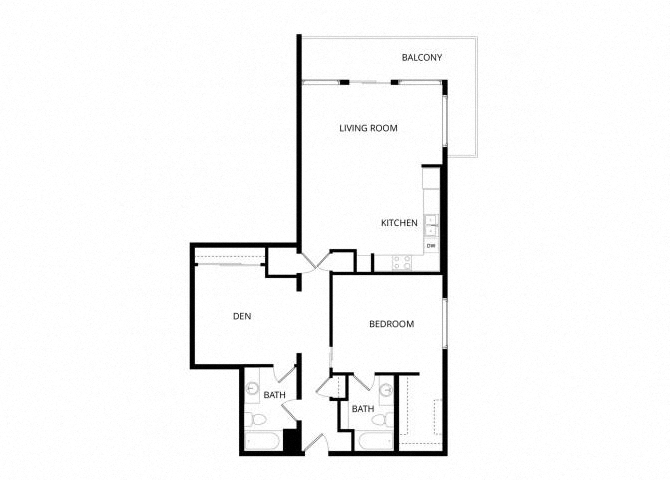 A5 1 bedroom with den floor plan