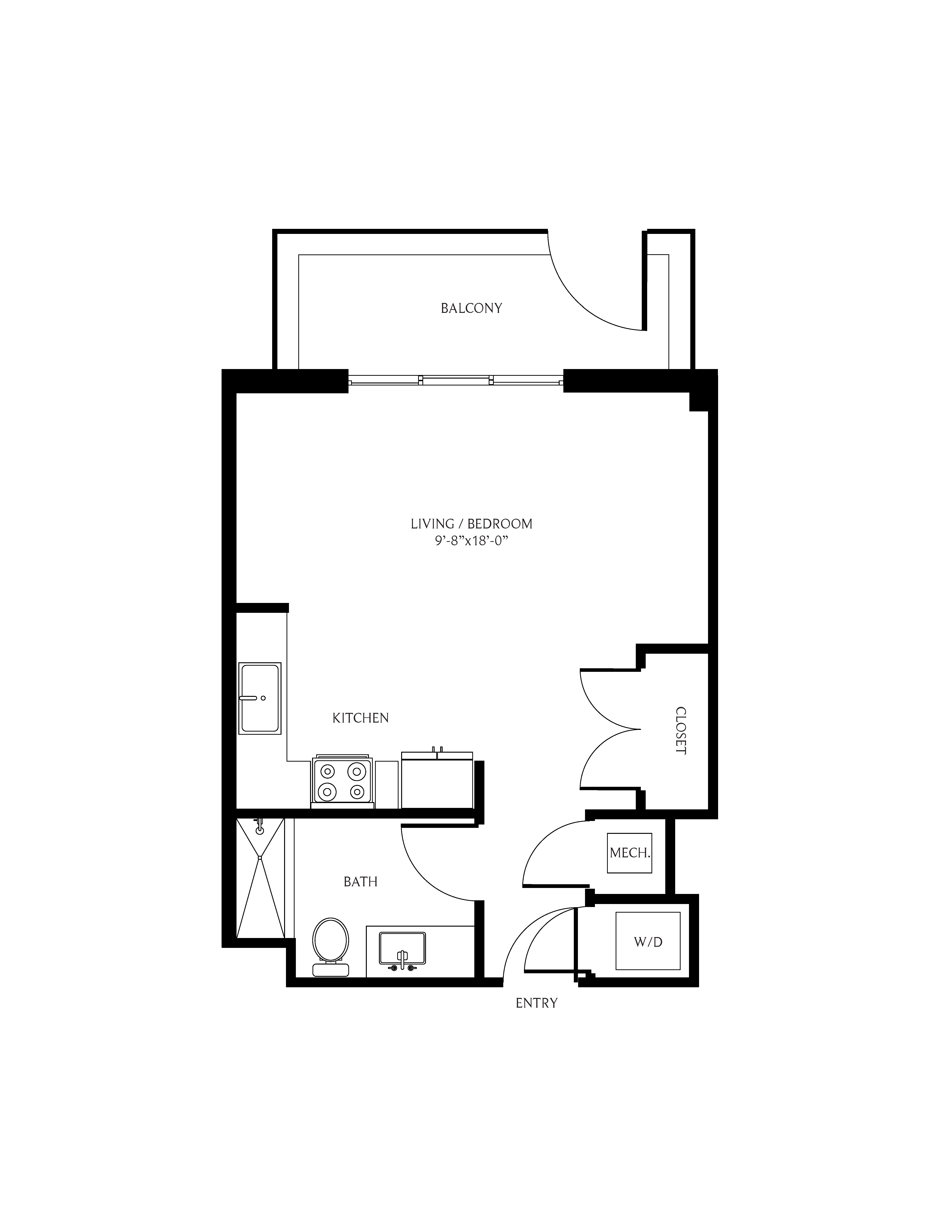 THesis Residences Studio Floor Plan SA1