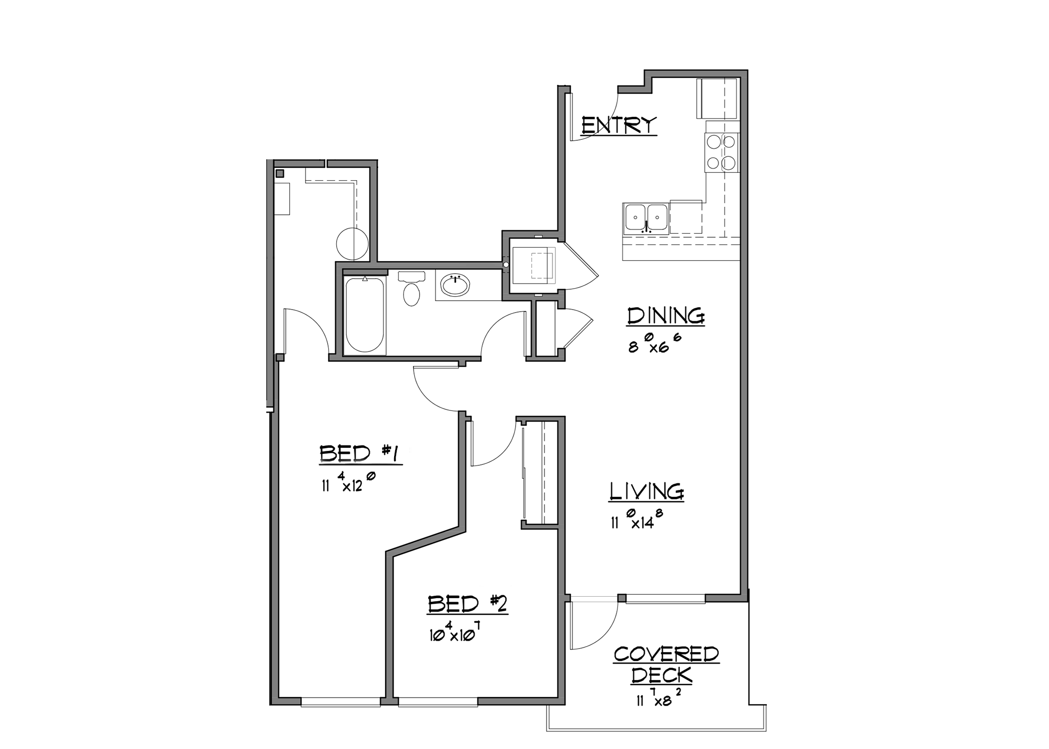 2 Bed / 1 Bath