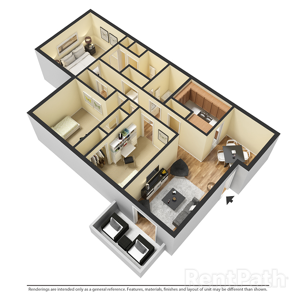 Bamboo3x2 Calluna 3 BR 2BA Floor Plan
