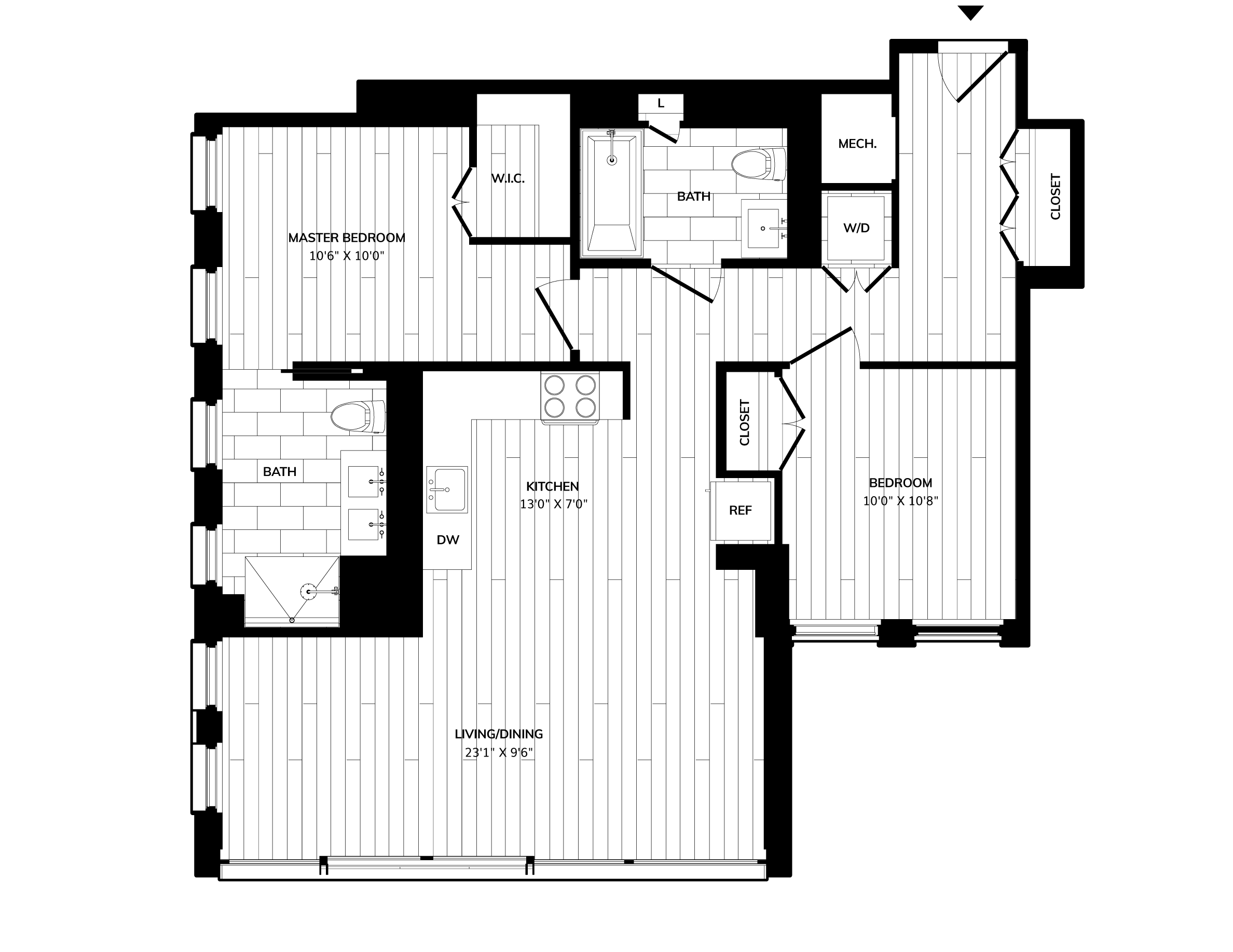 Floorplan image of unit 1009