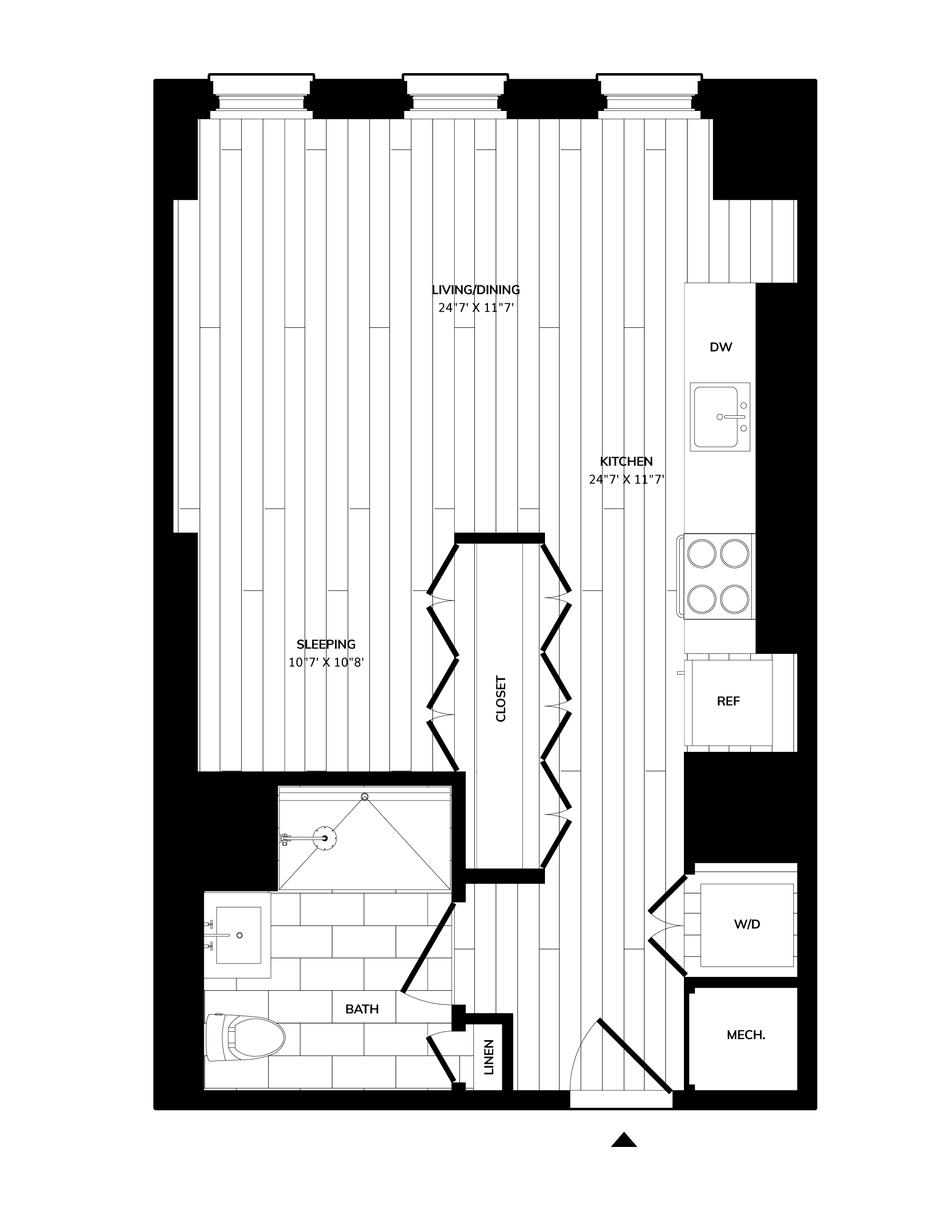 Floorplan image of unit 1017