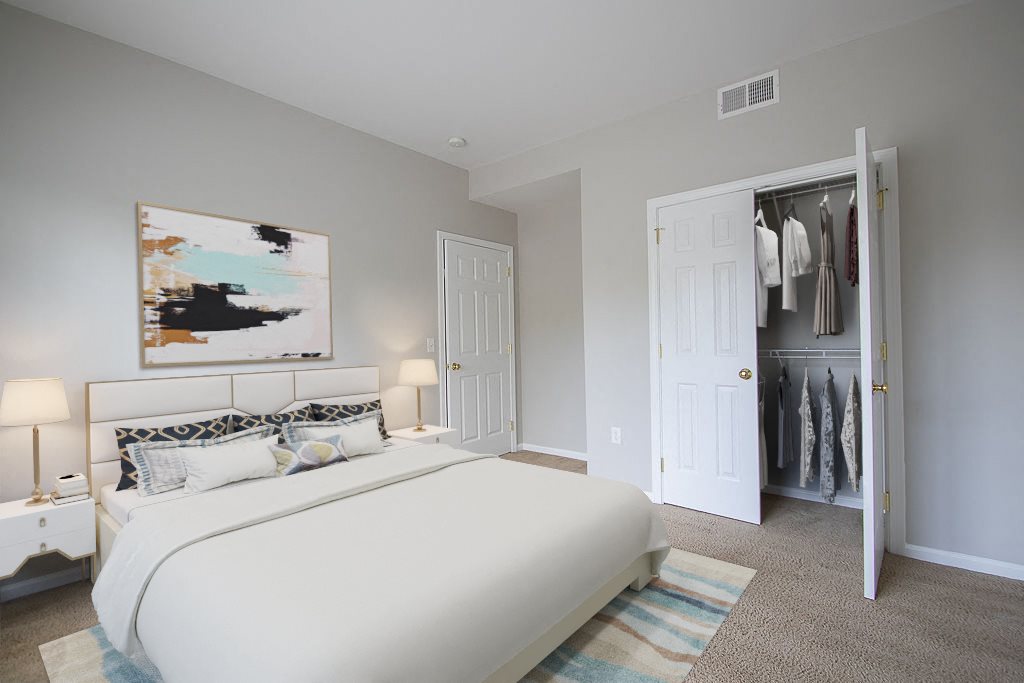 Furnished bedroom.