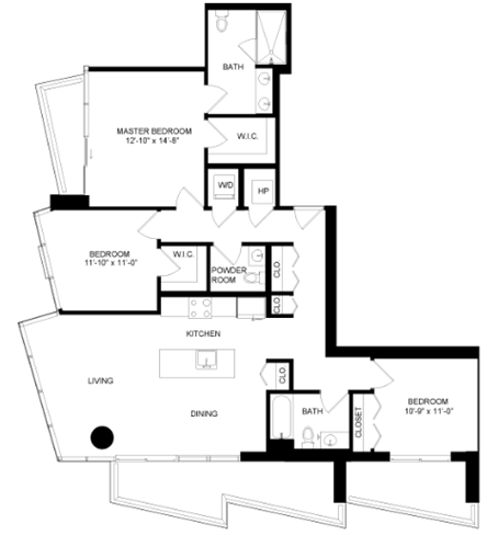 Floorplan image of unit 2803A