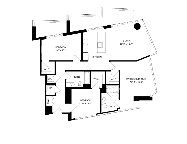 Floorplan image of unit 616A
