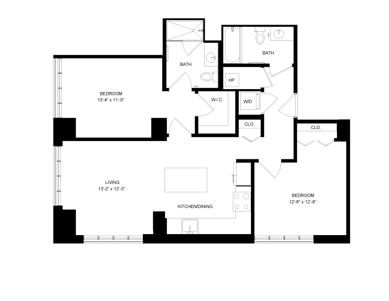 Floorplan image of unit 0208