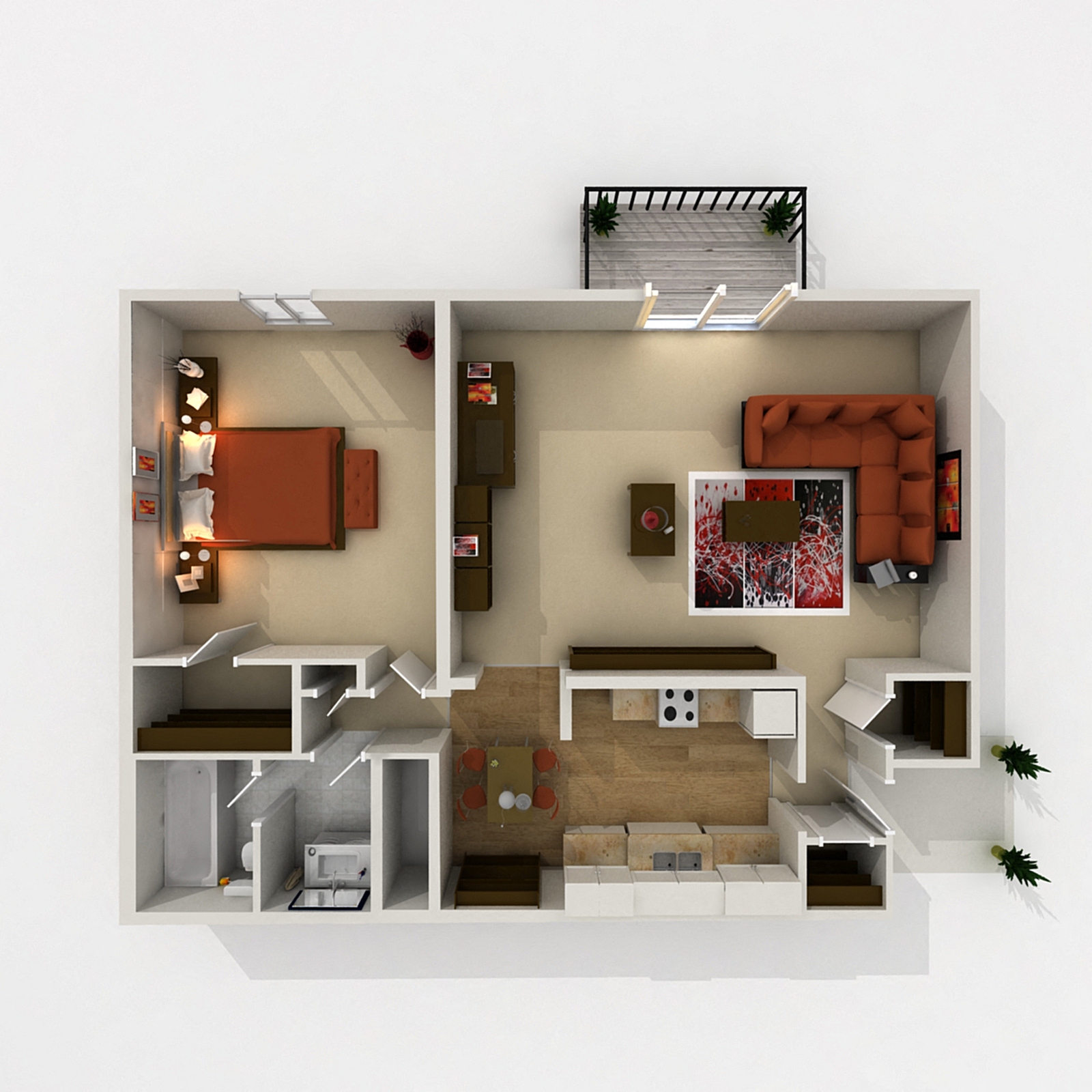 One Bedroom Layout - 825 SQ FT