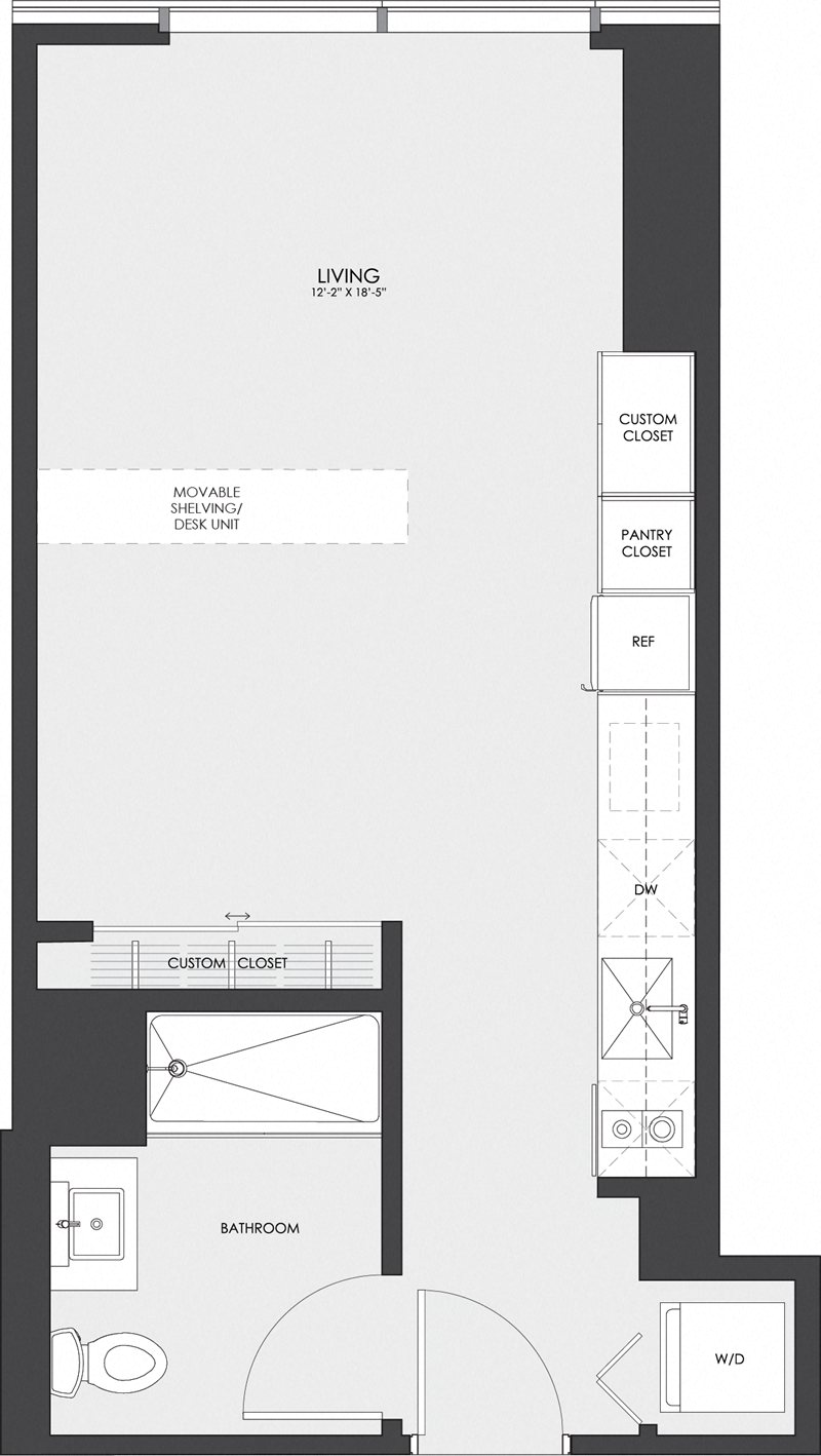 W Hubbard St #1-2902, Chicago, IL 60654 Studio Apartment for