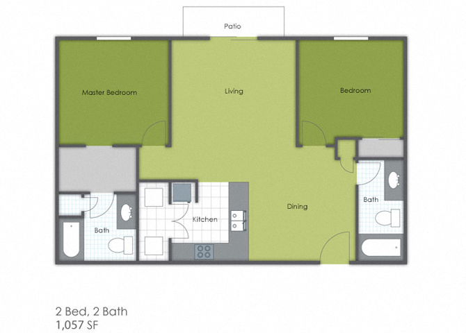 2 Bedroom 2 Bath C floor plan