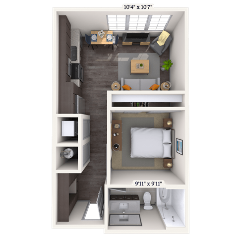 Studio 0x1 540 SF floor plan