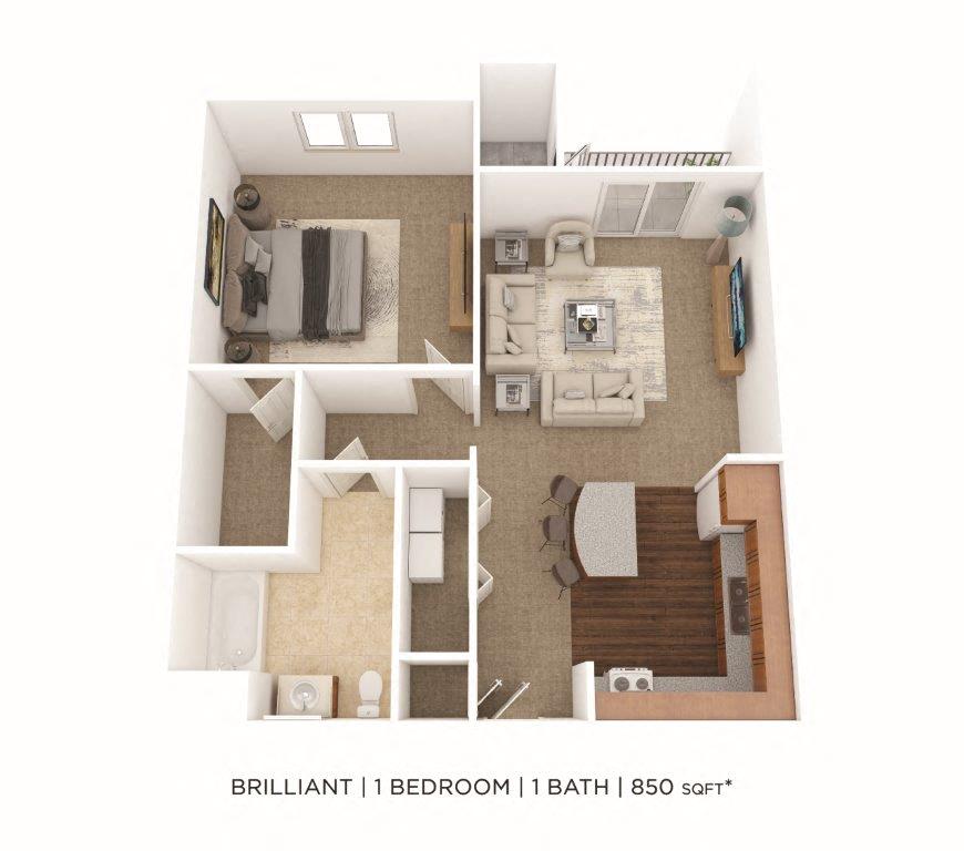 One Bedroom floor plan