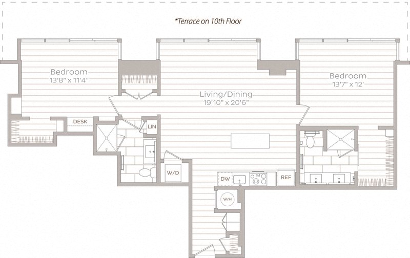 Floor plan layout diagram for 301-B08