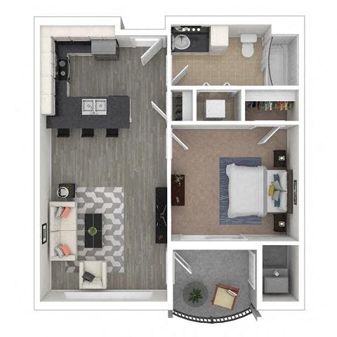 Cranbrook Floor Plan Cranbrook Floor Plan at Studio One Apartments, Detroit