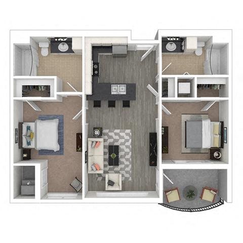 Hillsbury Floor Plan Hillsbury Floor Plan at Studio One Apartments, Detroit, MI, 48201