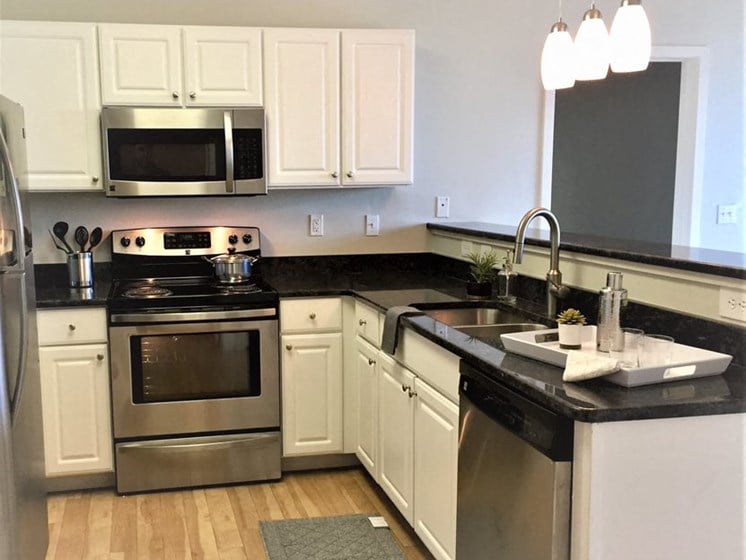 Granite Counter Tops, Stainless Steal appliances at Studio One Apartments, Detroit, MI, 48201