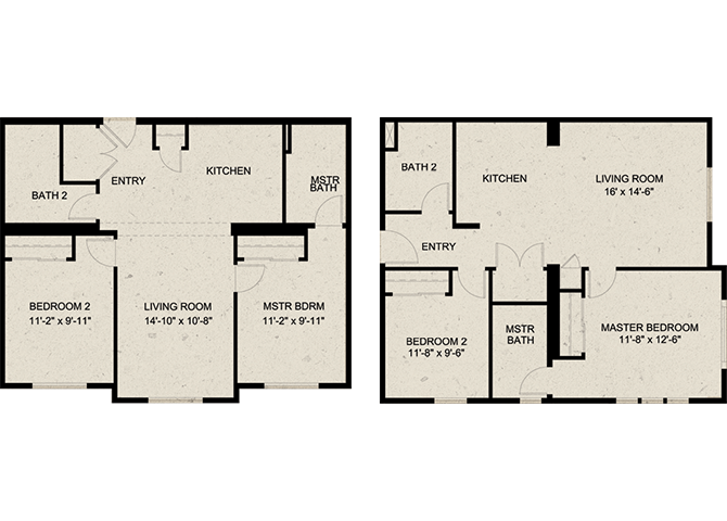 TWO BEDROOMS floor plan