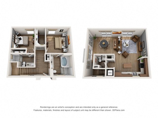 Floor Plan Two bedroom Townhome C2 Layout