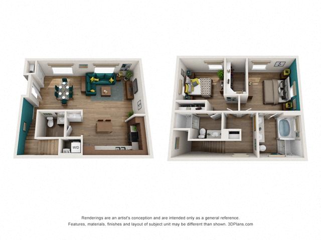 Floor Plan Two bedroom Townhome C4 Layout