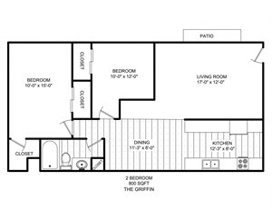 2Bed/1Bath 2nd Floor Balcony