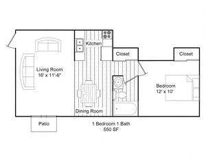 1bdrm/1bath/balcony/2nd fl