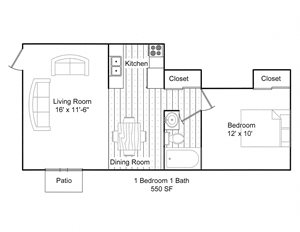1bdrm/1bath/balcony/3rd fl