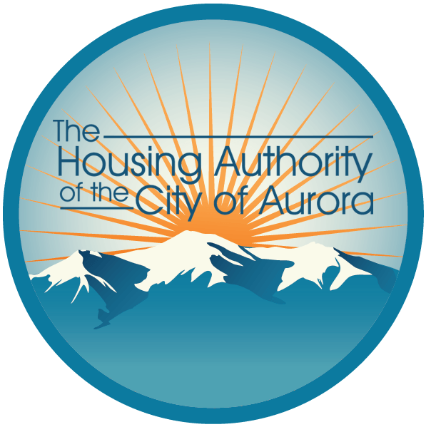 The Housing Authority of the City of Aurora with Teal Text over our logo.