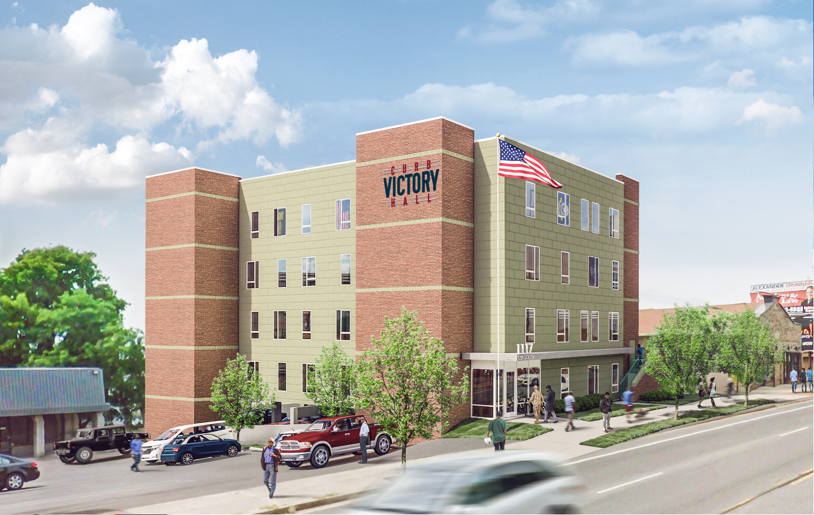 Curb Victory Hall