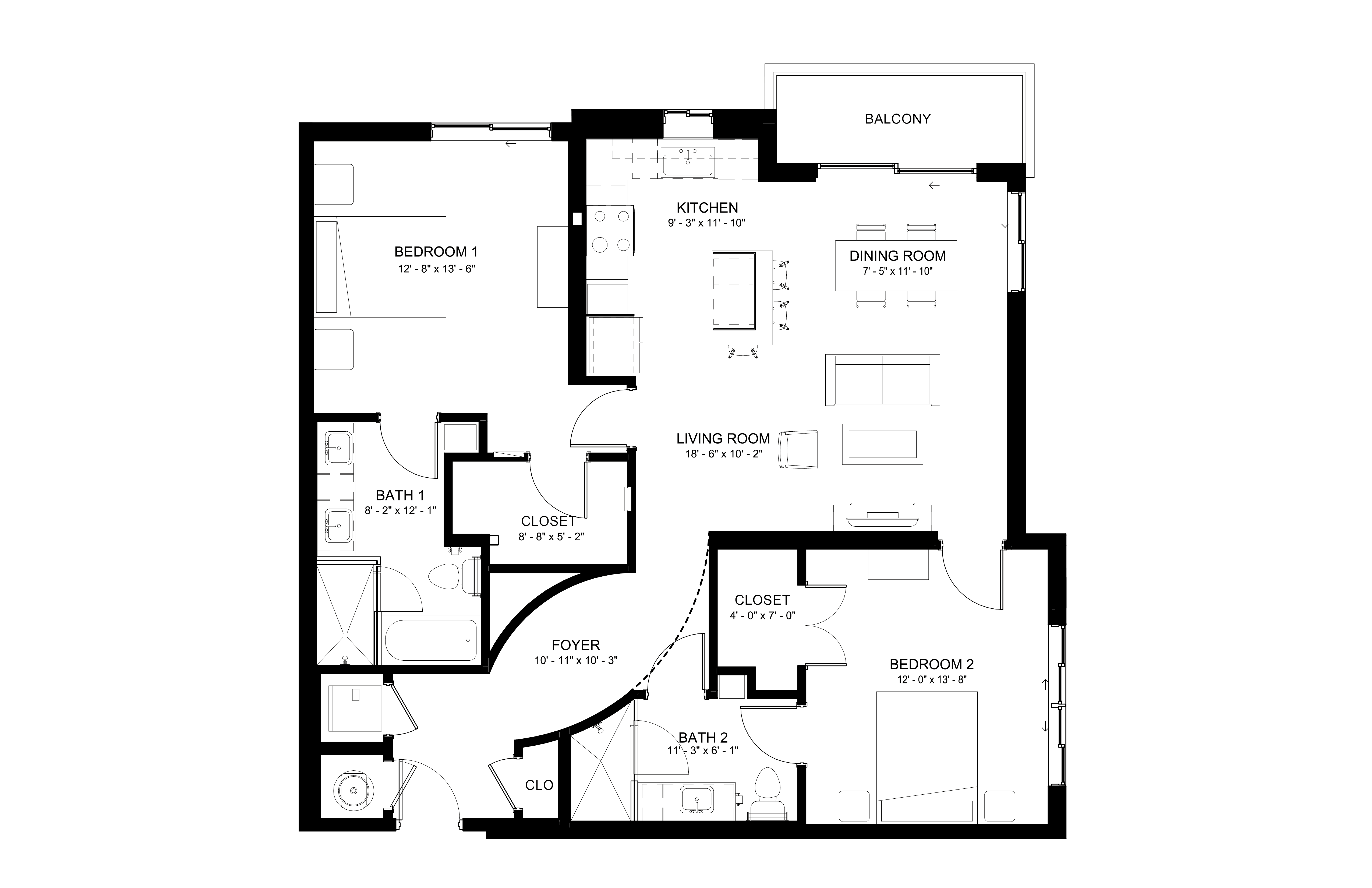 Apartment 612 floorplan