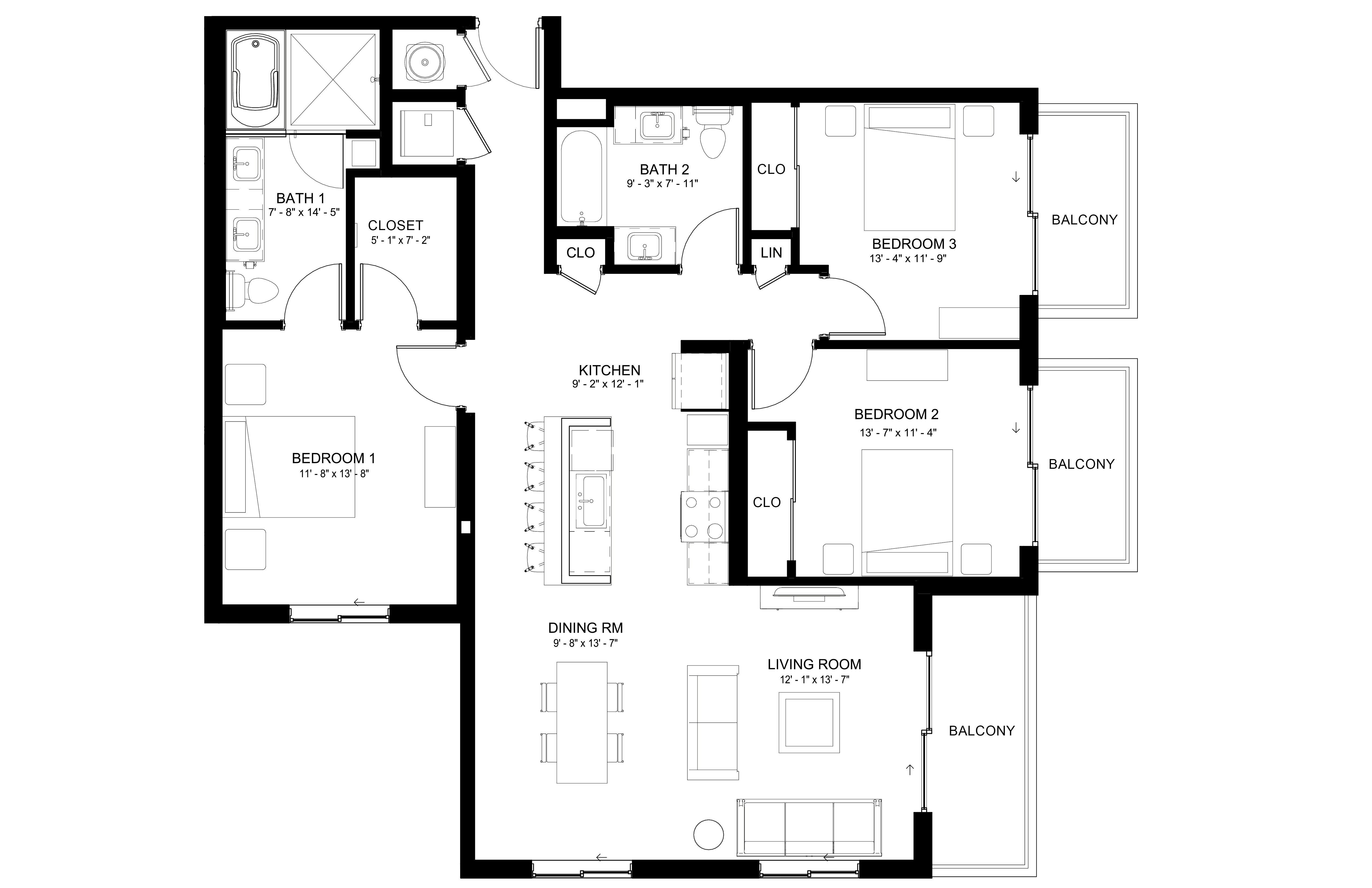 Apartment 411 floorplan