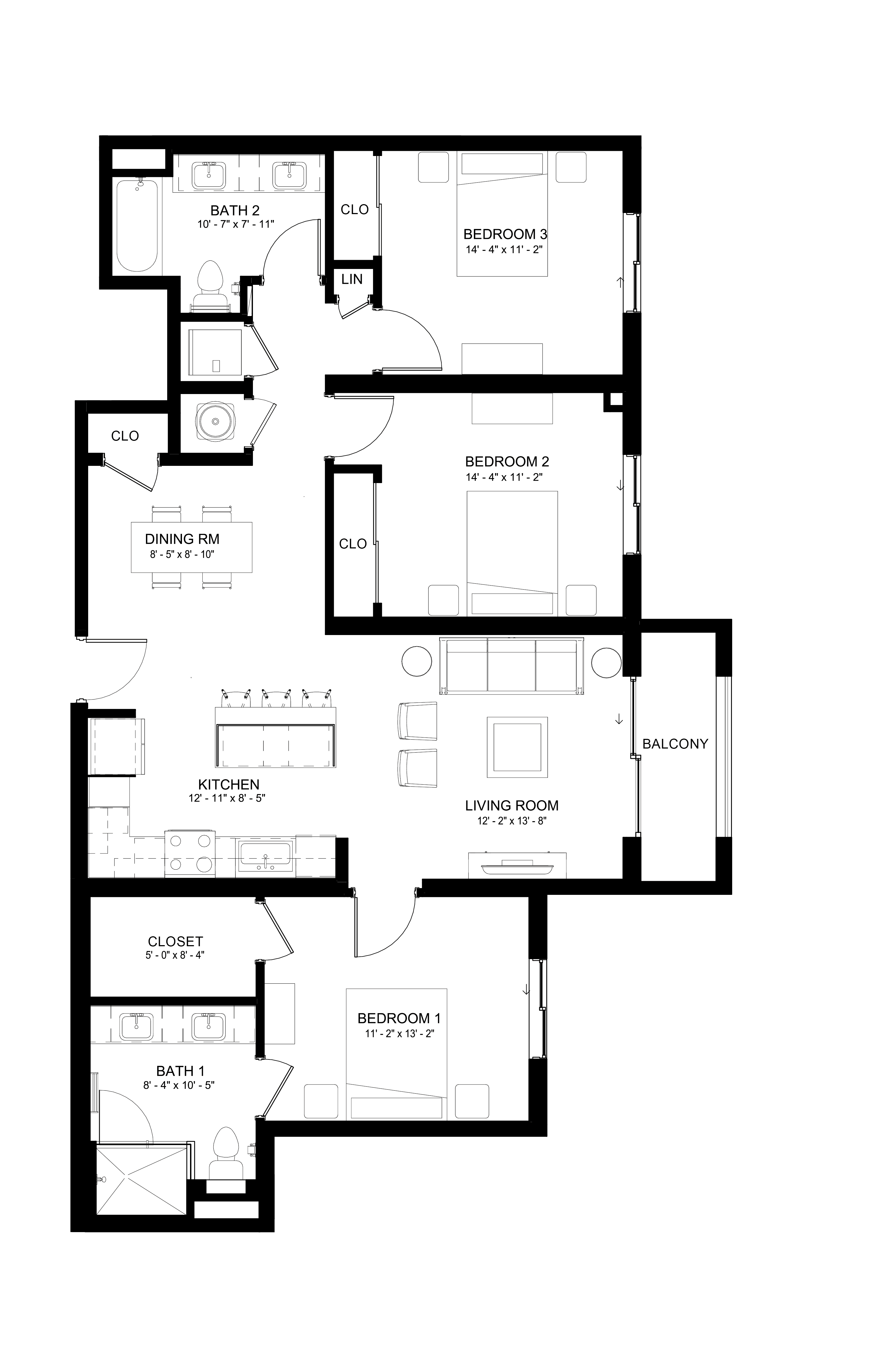 Apartment 701 floorplan
