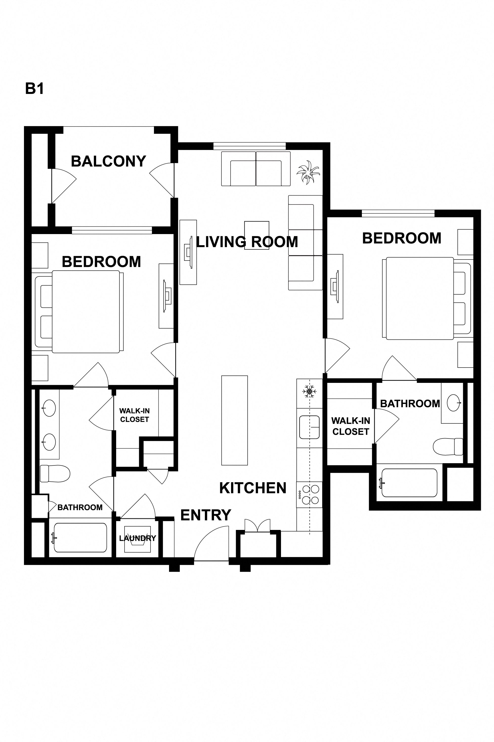 Two bedroom two bathroom